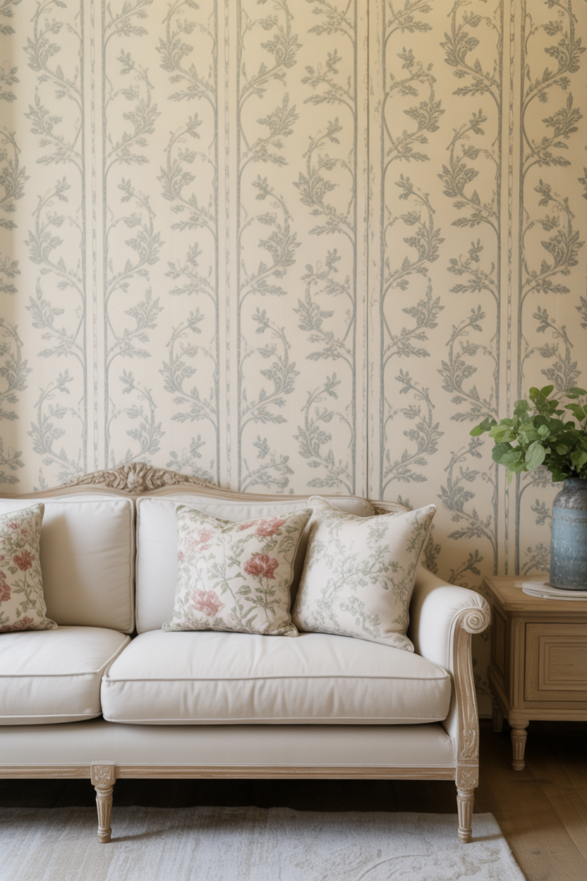 20 Soft Living Room Wallpaper Ideas That Feels Light and Lovely