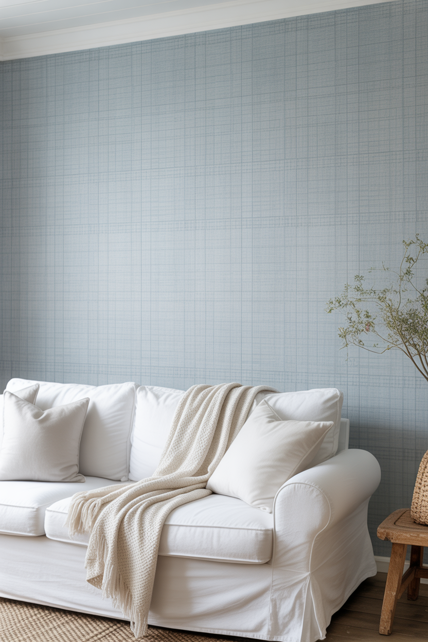 20 Soft Living Room Wallpaper Ideas That Feels Light and Lovely