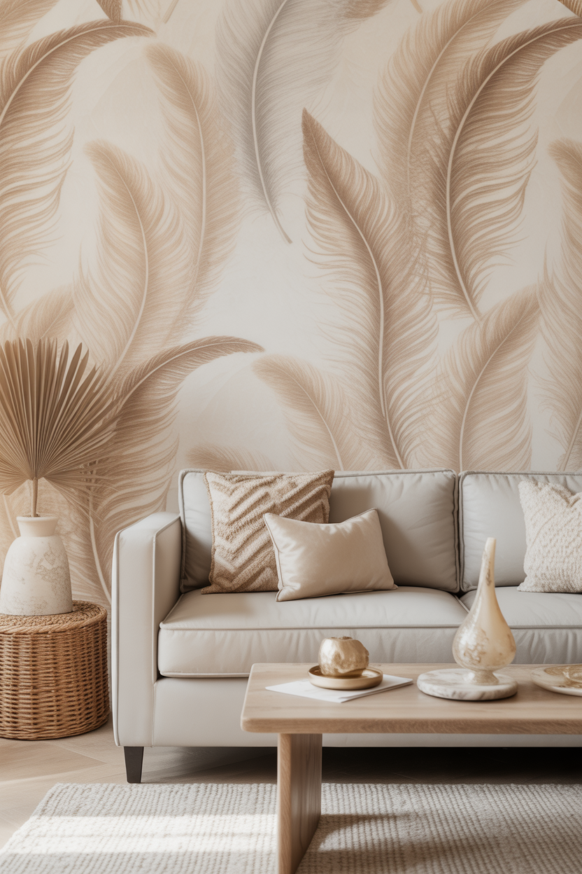 20 Soft Living Room Wallpaper Ideas That Feels Light and Lovely