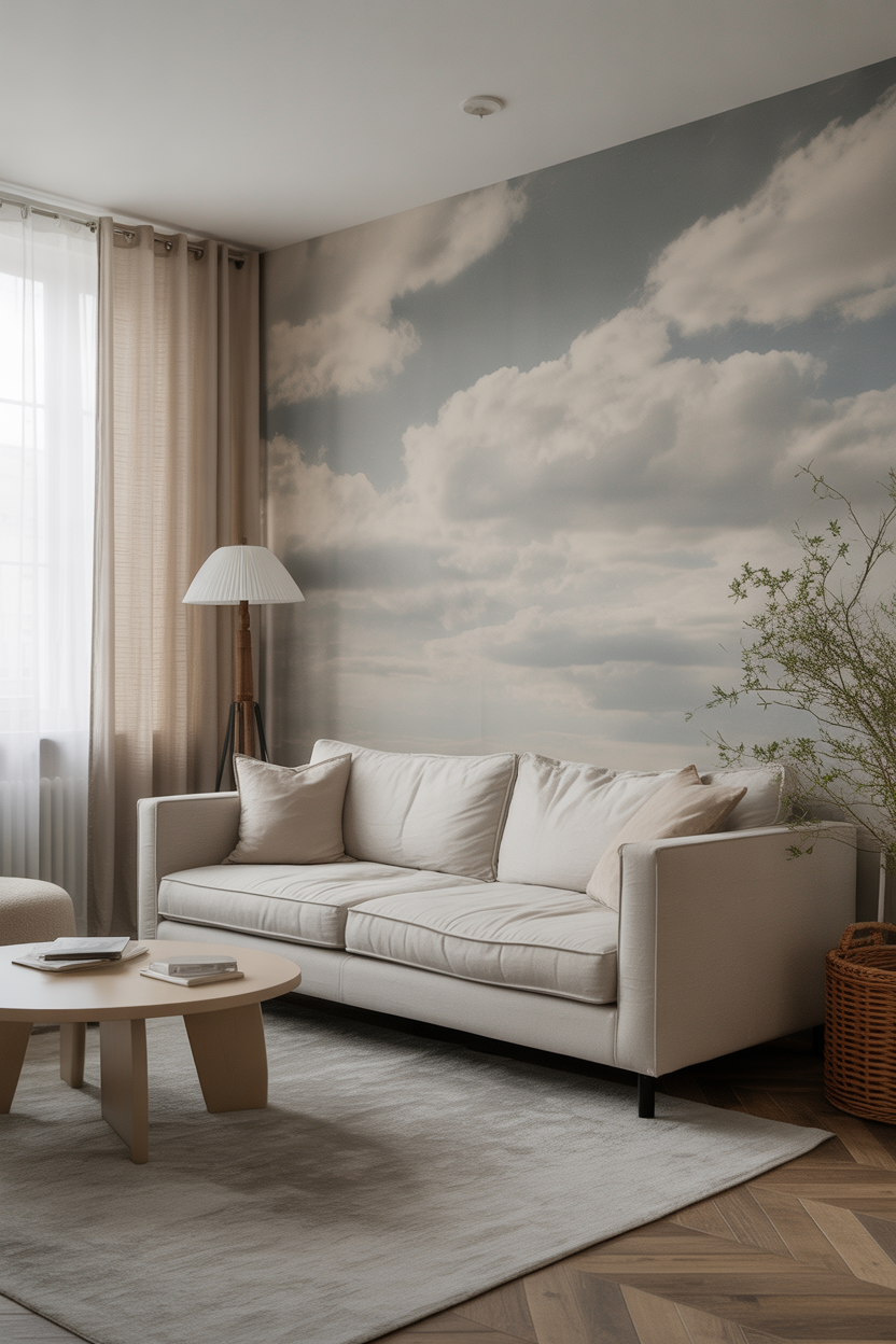 20 Soft Living Room Wallpaper Ideas That Feels Light and Lovely