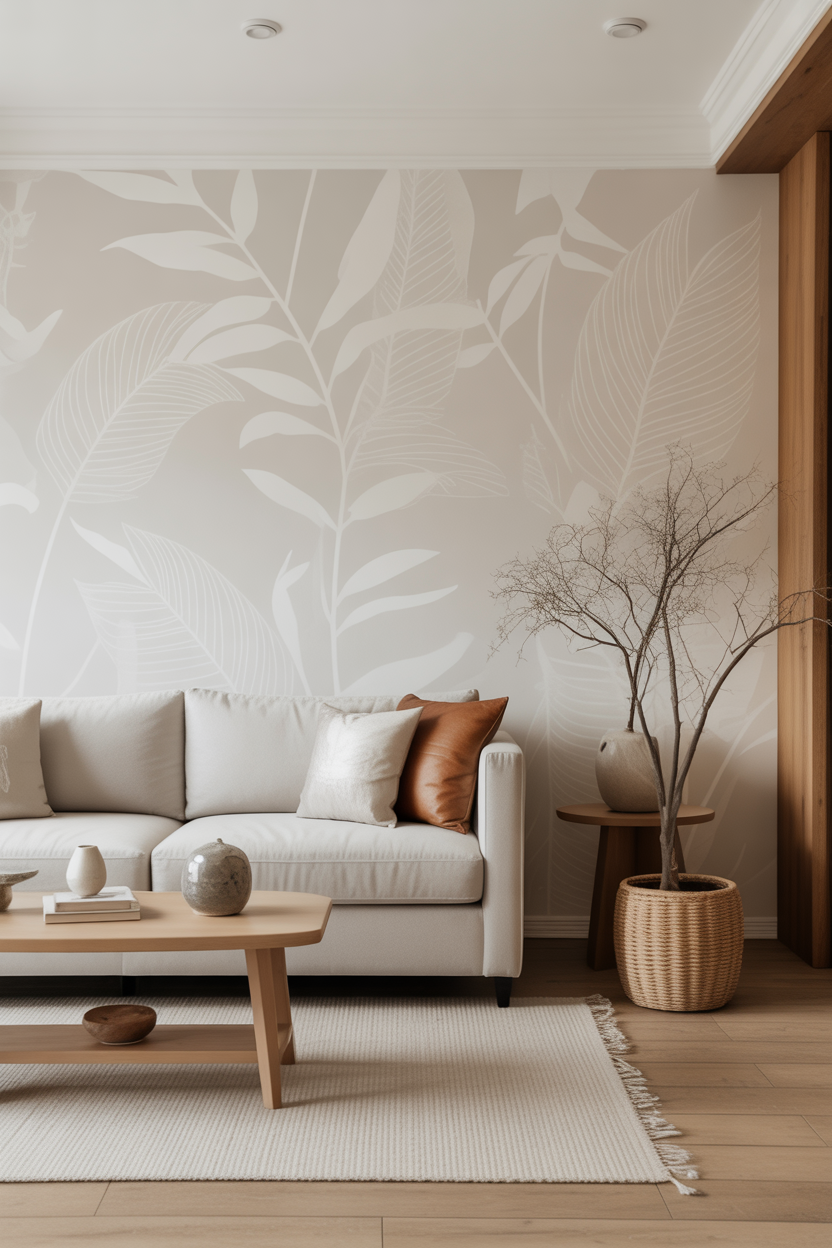 20 Soft Living Room Wallpaper Ideas That Feels Light and Lovely