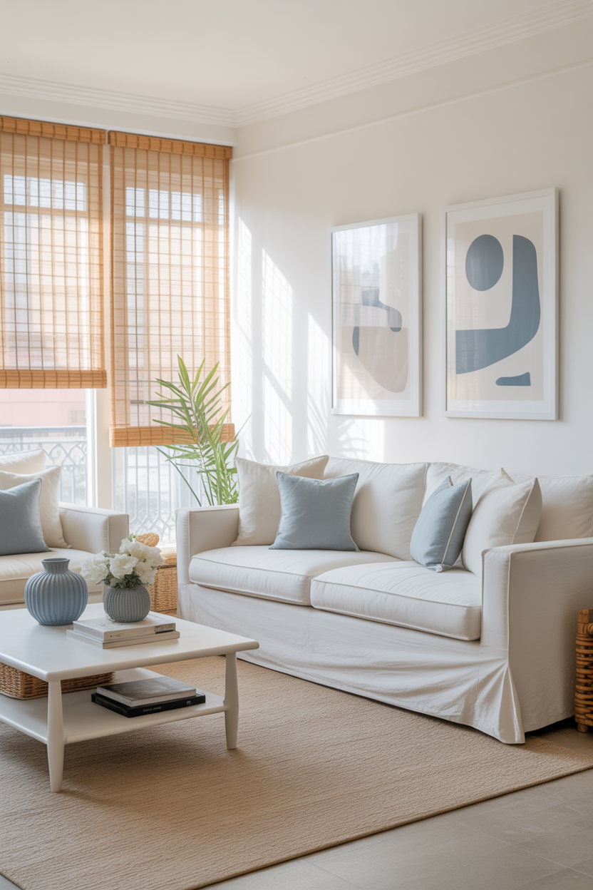 22 Modern Neutral and Blue Living Room Makeover Inspirations