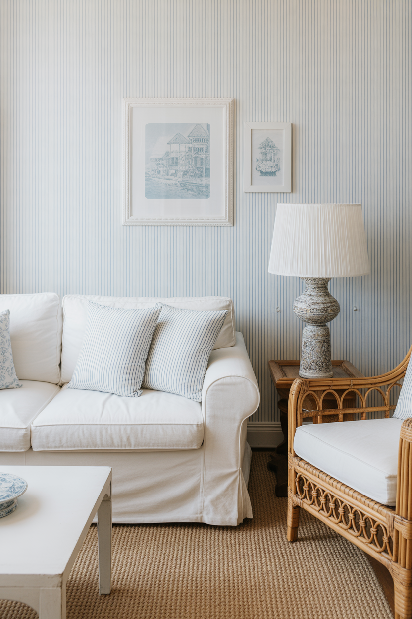 20 Soft Living Room Wallpaper Ideas That Feels Light and Lovely