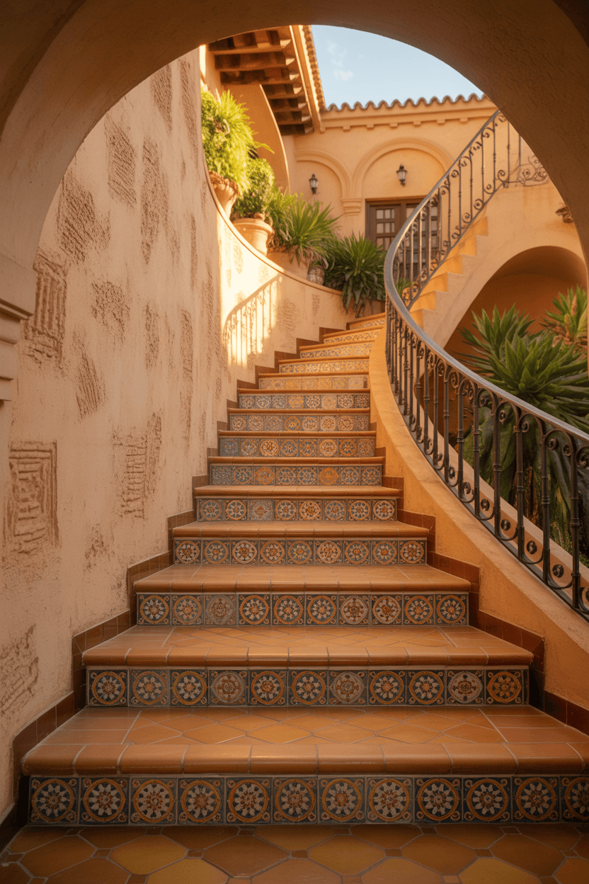 24 Hacienda Style Staircase Designs to Transform Your Home with Spanish Elegance