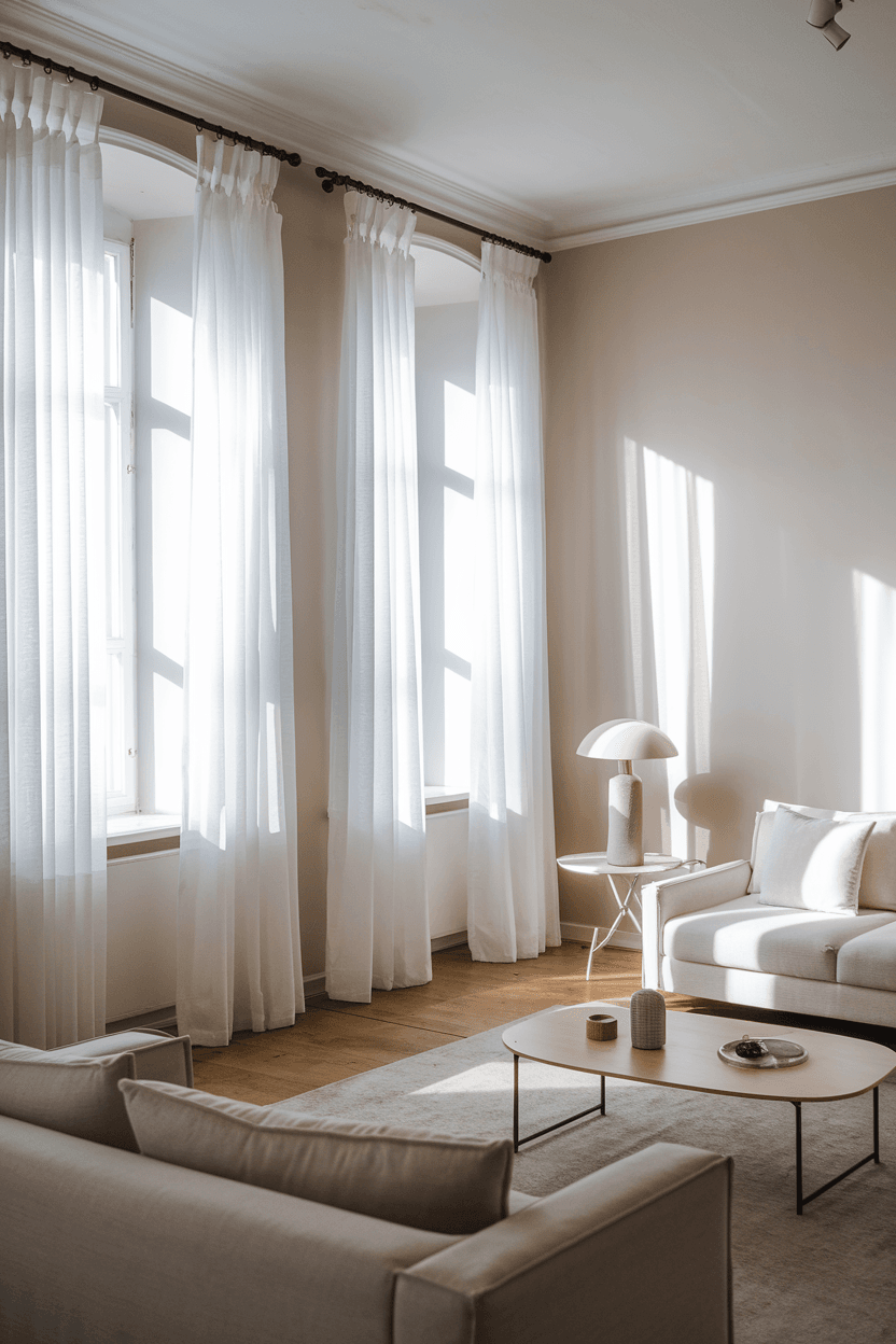 22 Minimalist Living Room Curtain Ideas