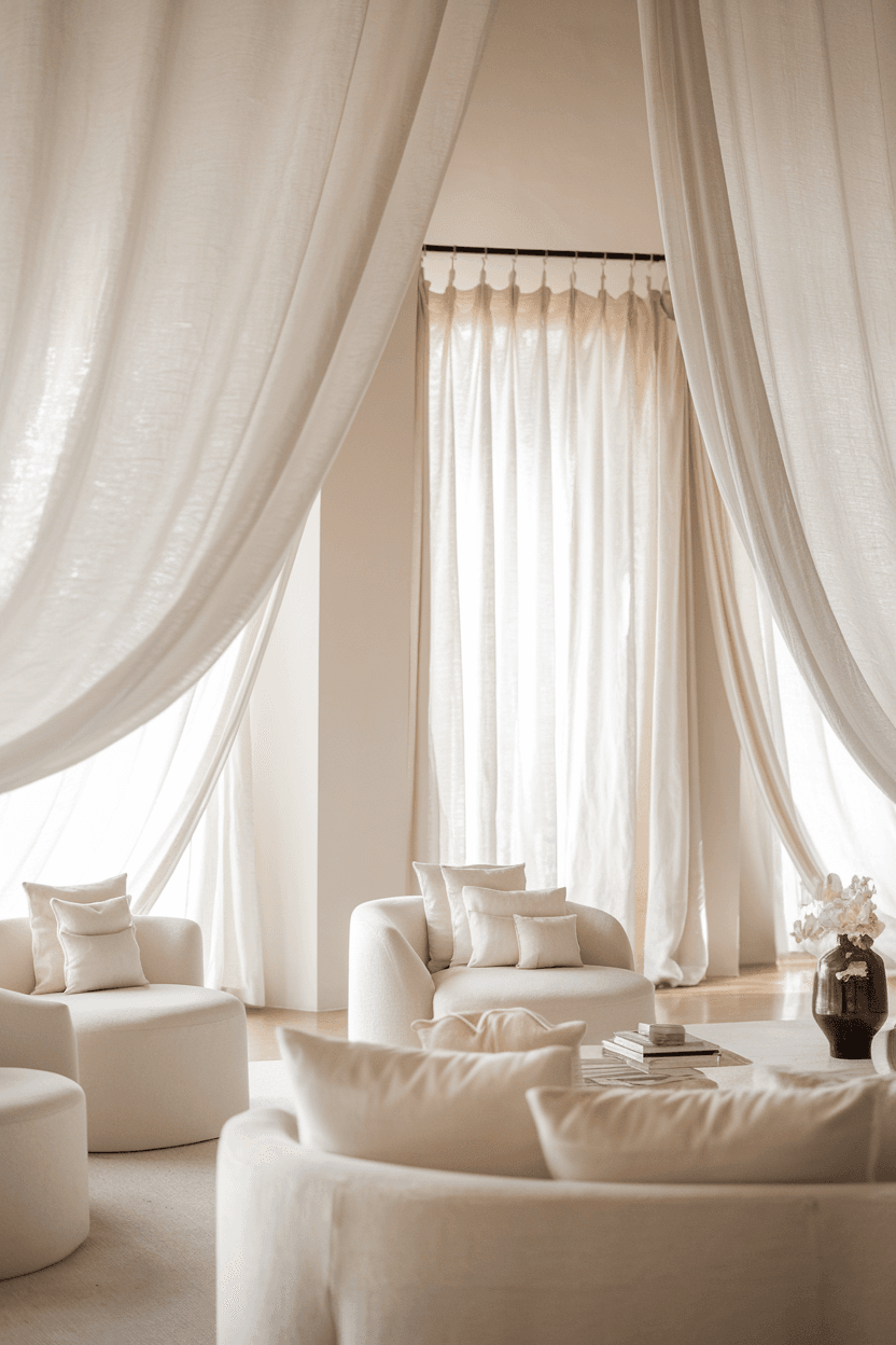 22 Minimalist Living Room Curtain Ideas