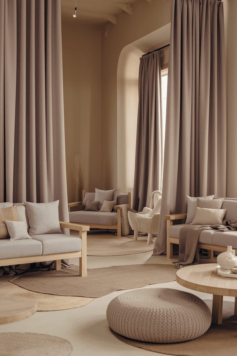 22 Minimalist Living Room Curtain Ideas