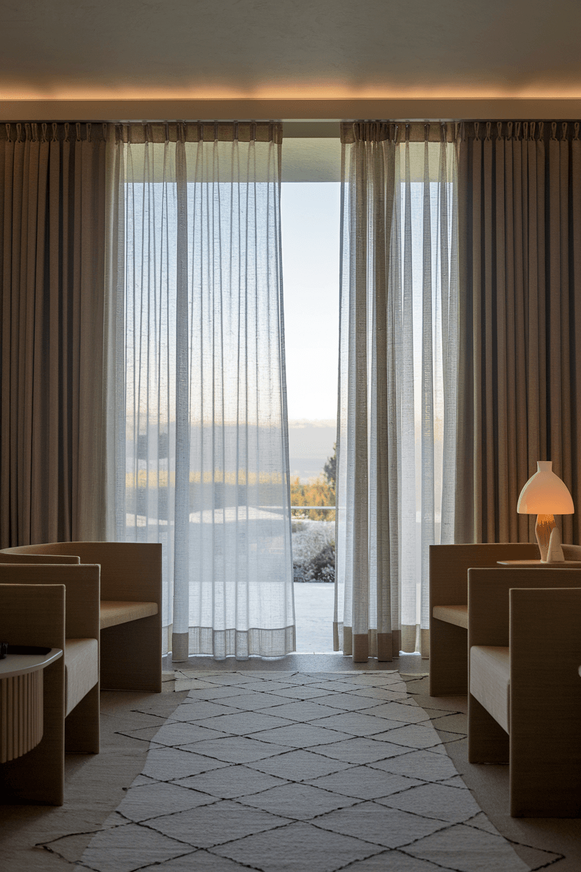 22 Minimalist Living Room Curtain Ideas