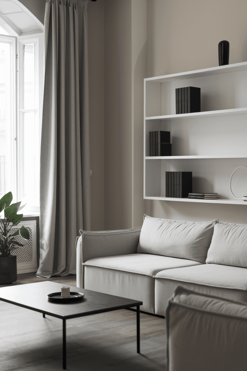 22 Minimalist Living Room Curtain Ideas