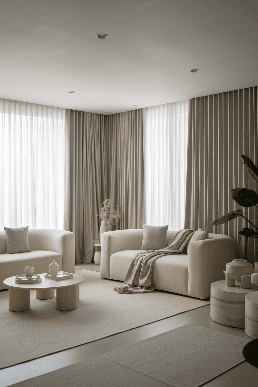 22 Minimalist Living Room Curtain Ideas