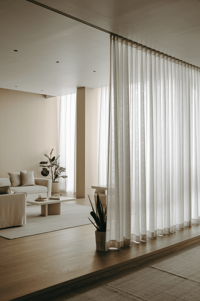 22 Minimalist Living Room Curtain Ideas