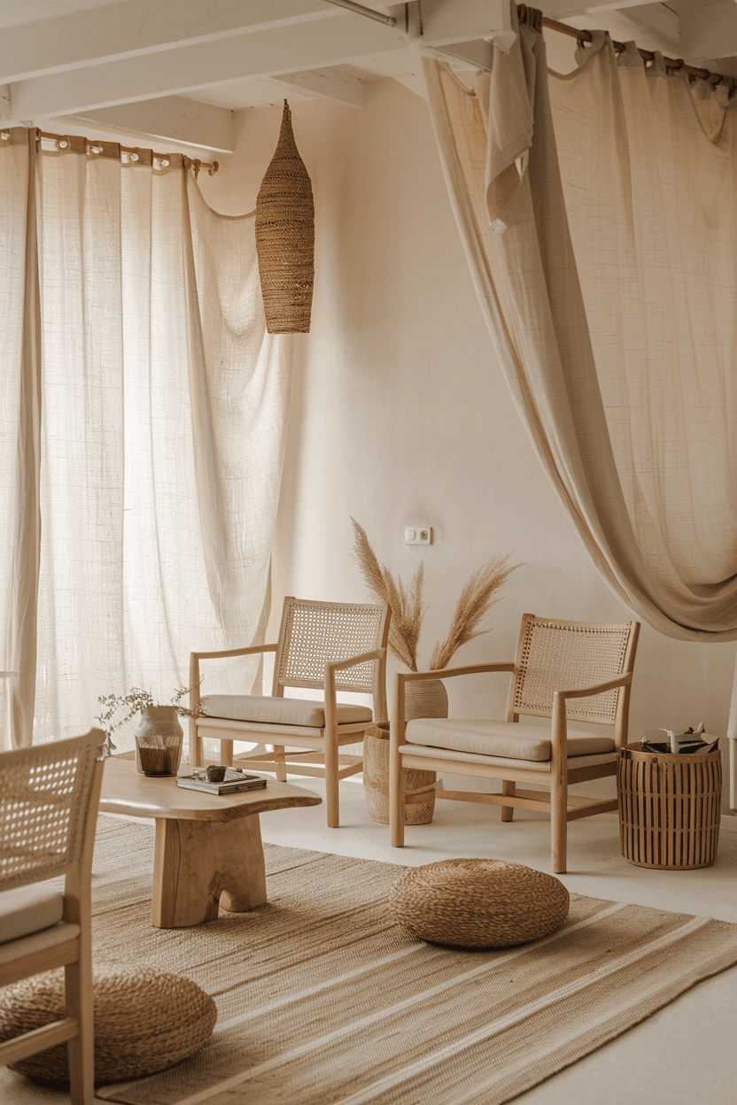 22 Minimalist Living Room Curtain Ideas