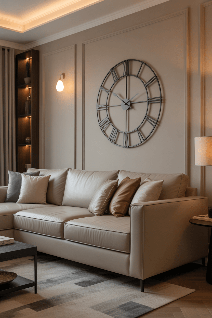 26 Stylish Wall Clock Decor Ideas for Living Rooms