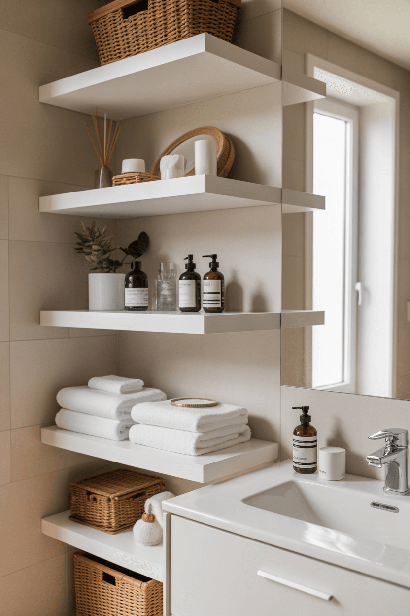 24 Floating Shelves Bathroom Ideas for Small and Stylish Spaces