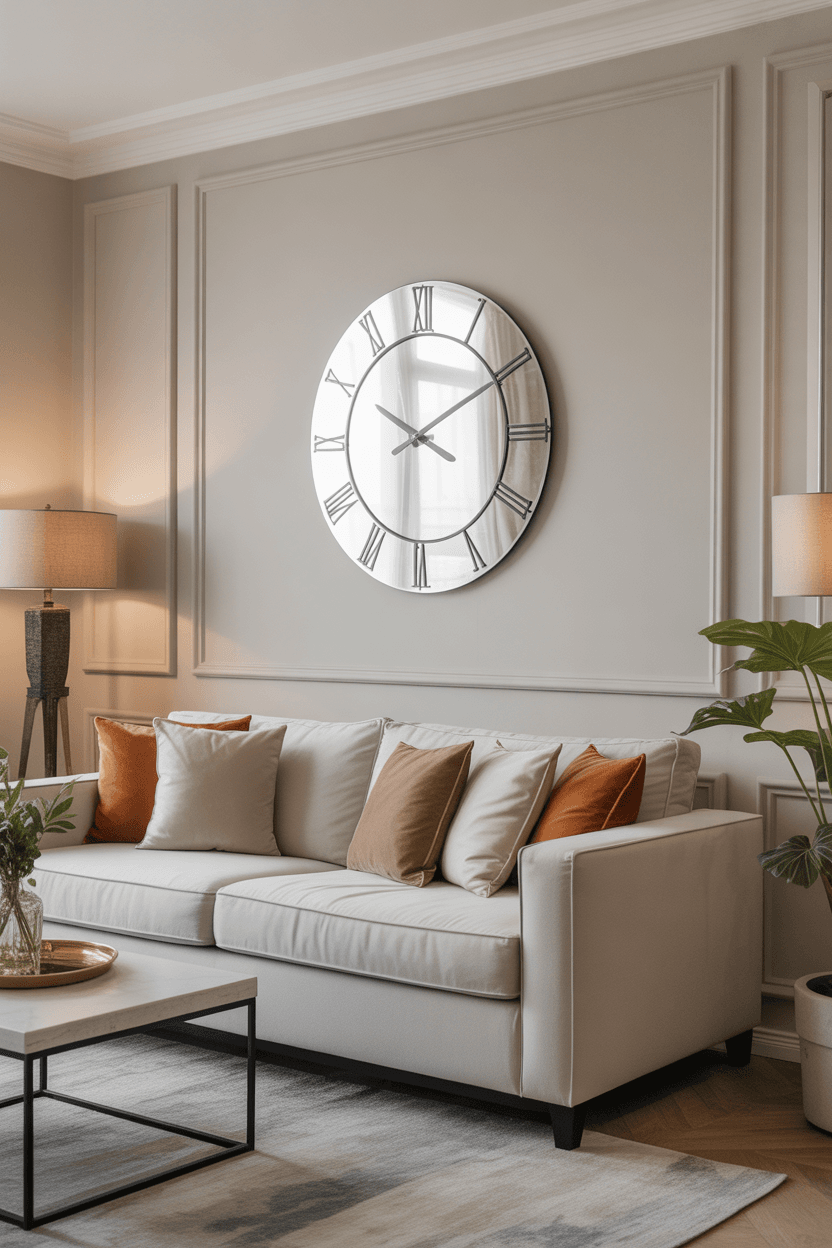 26 Stylish Wall Clock Decor Ideas for Living Rooms