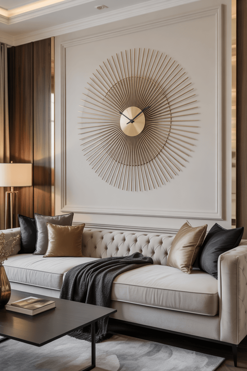 26 Stylish Wall Clock Decor Ideas for Living Rooms