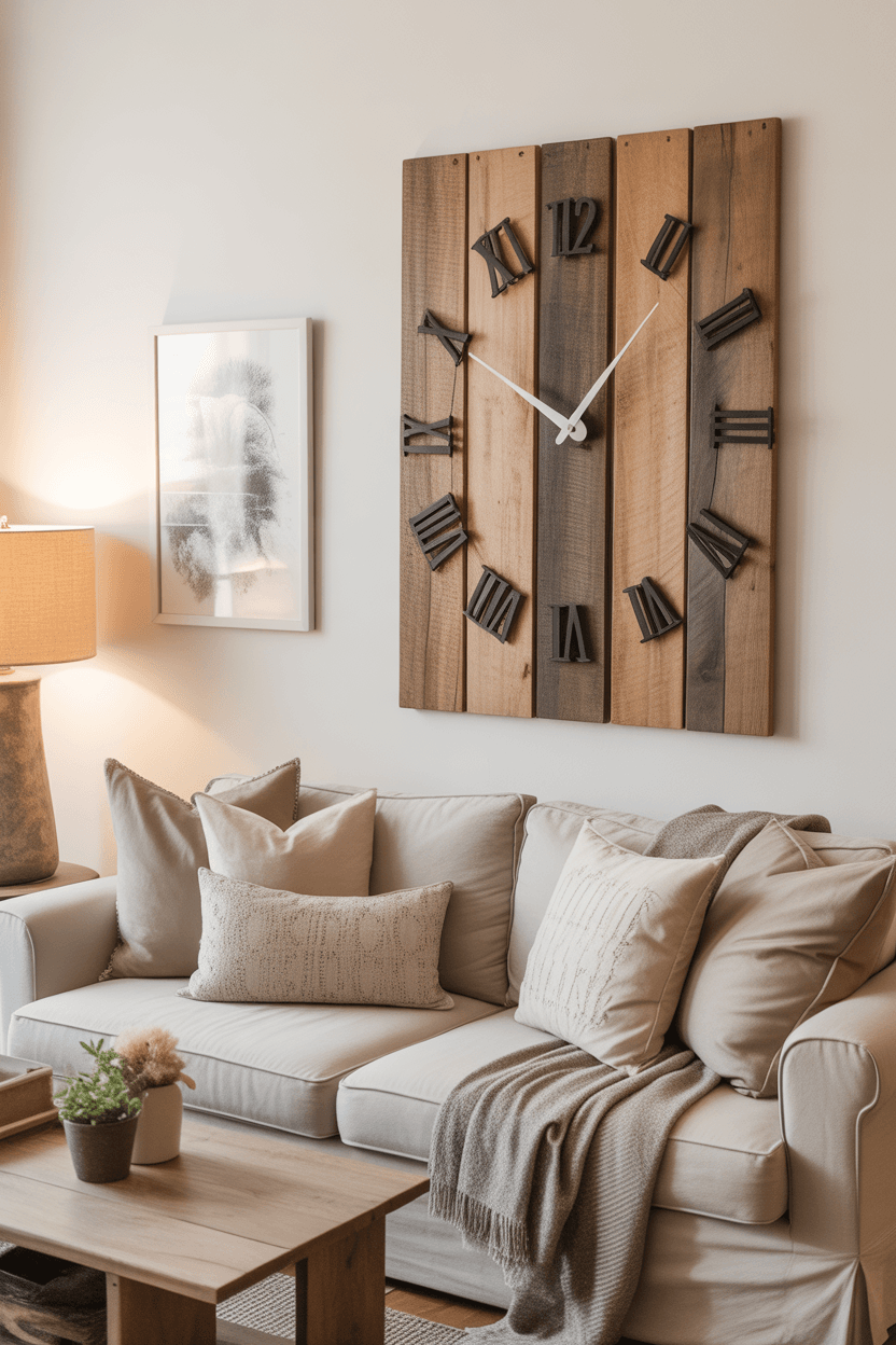 26 Stylish Wall Clock Decor Ideas for Living Rooms