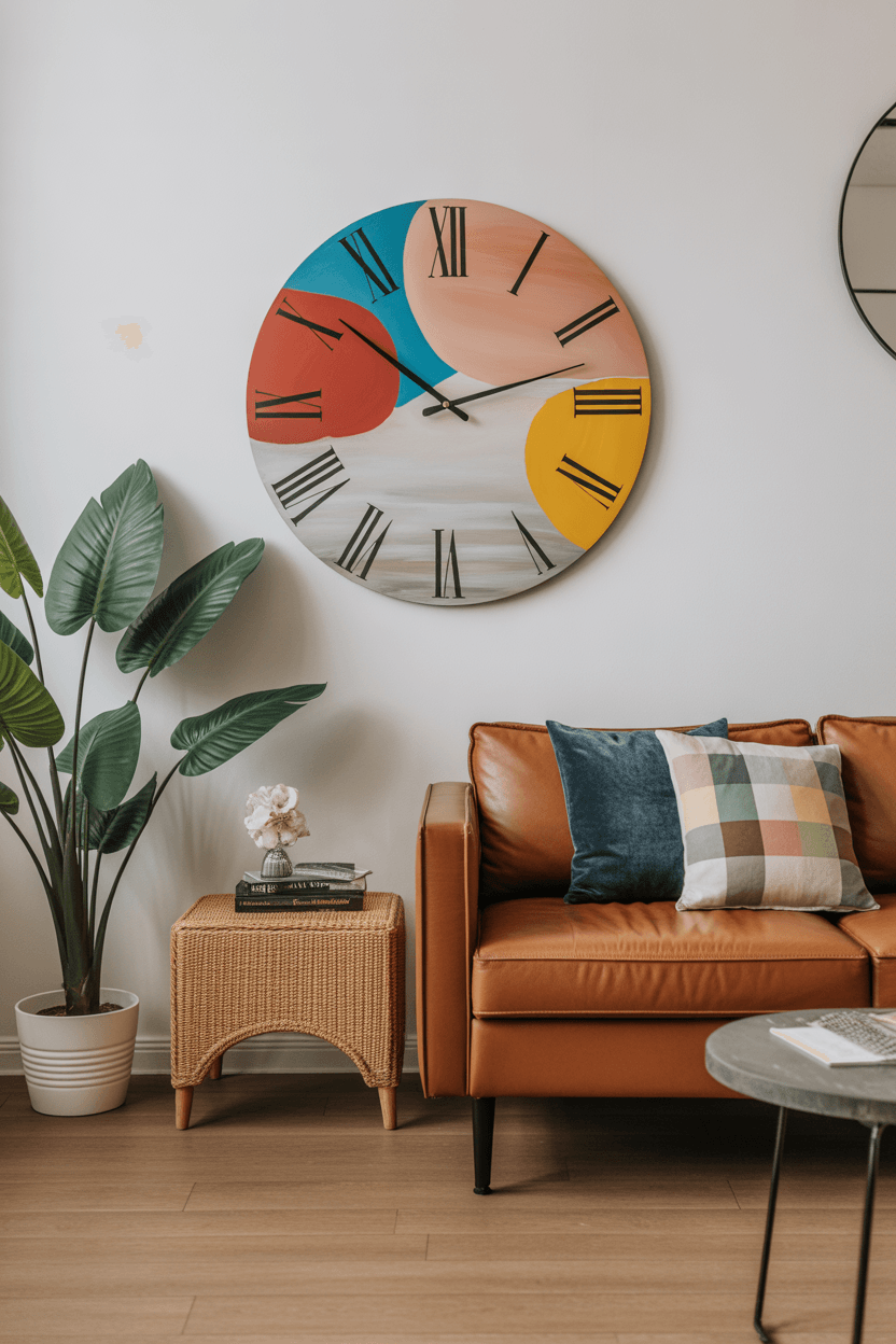26 Stylish Wall Clock Decor Ideas for Living Rooms