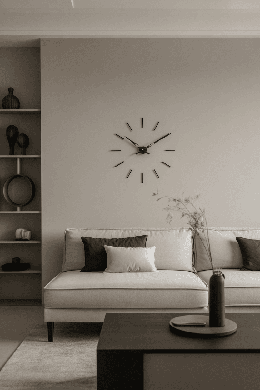 26 Stylish Wall Clock Decor Ideas for Living Rooms
