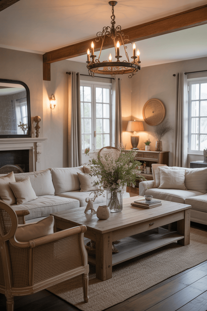 24 French Country Living Room Ideas for Elegant & Cozy Homes