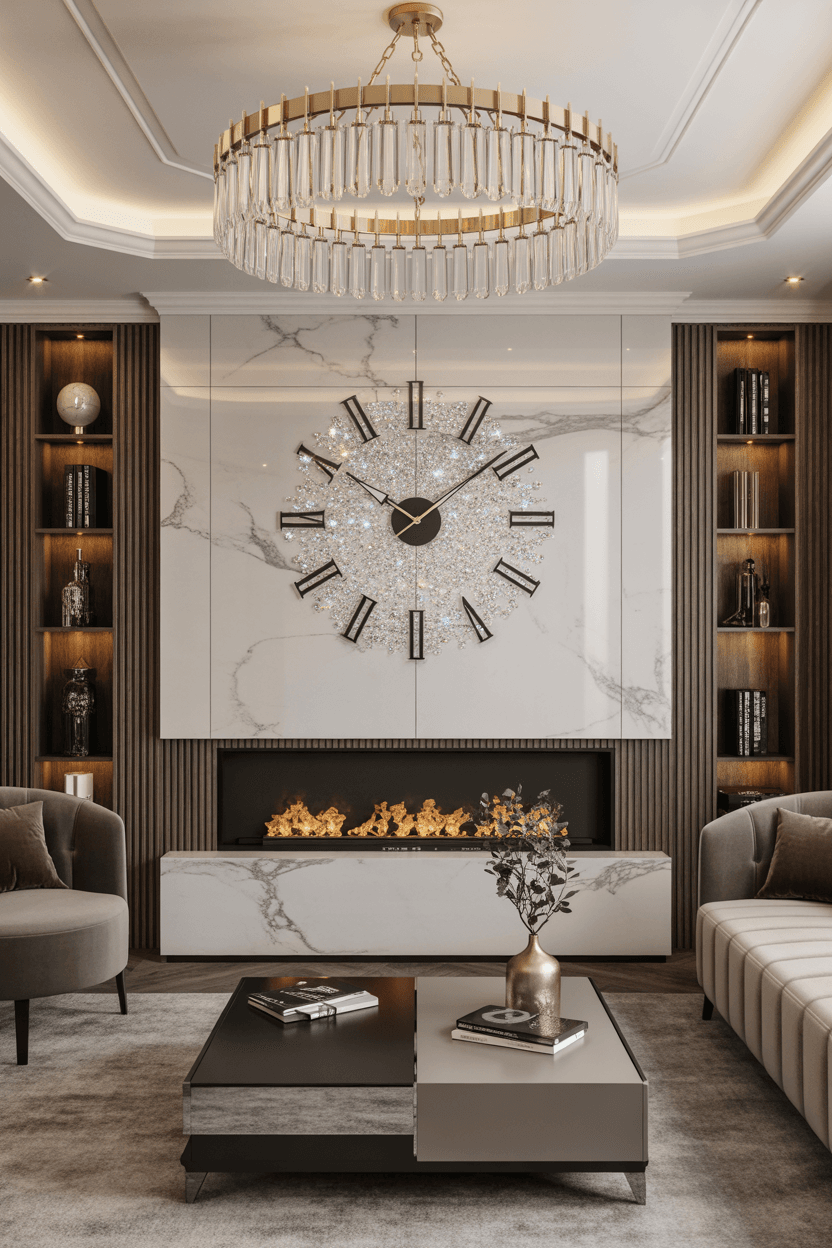 26 Stylish Wall Clock Decor Ideas for Living Rooms