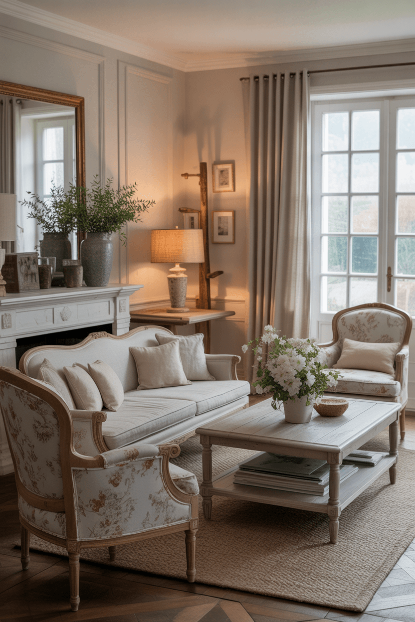 24 French Country Living Room Ideas for Elegant & Cozy Homes