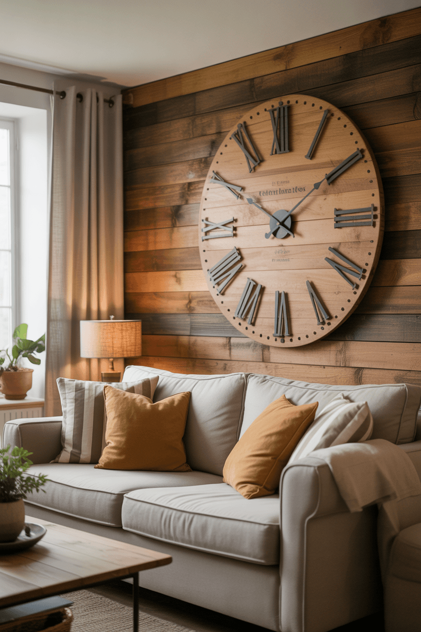 26 Stylish Wall Clock Decor Ideas for Living Rooms