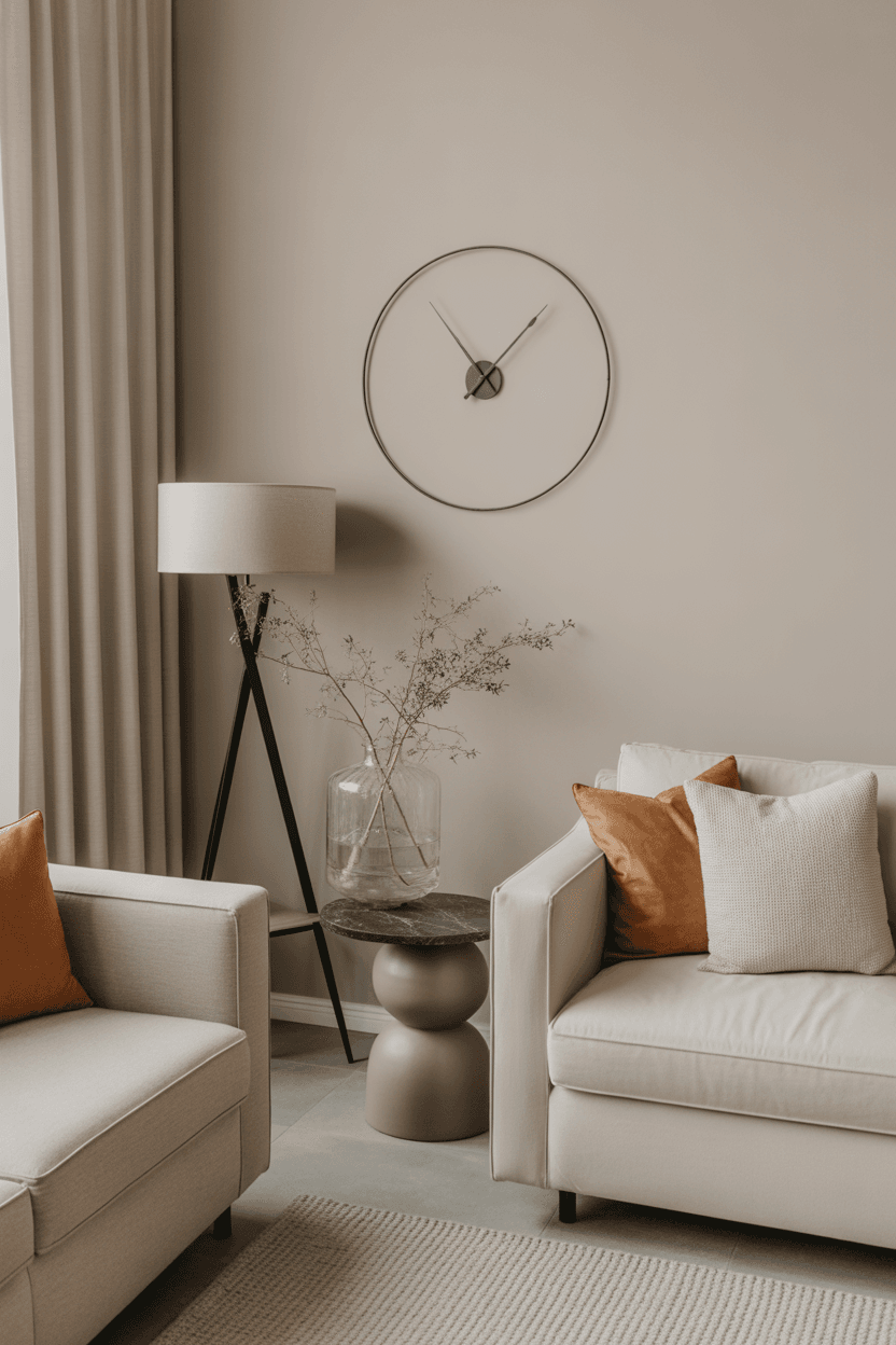 26 Stylish Wall Clock Decor Ideas for Living Rooms