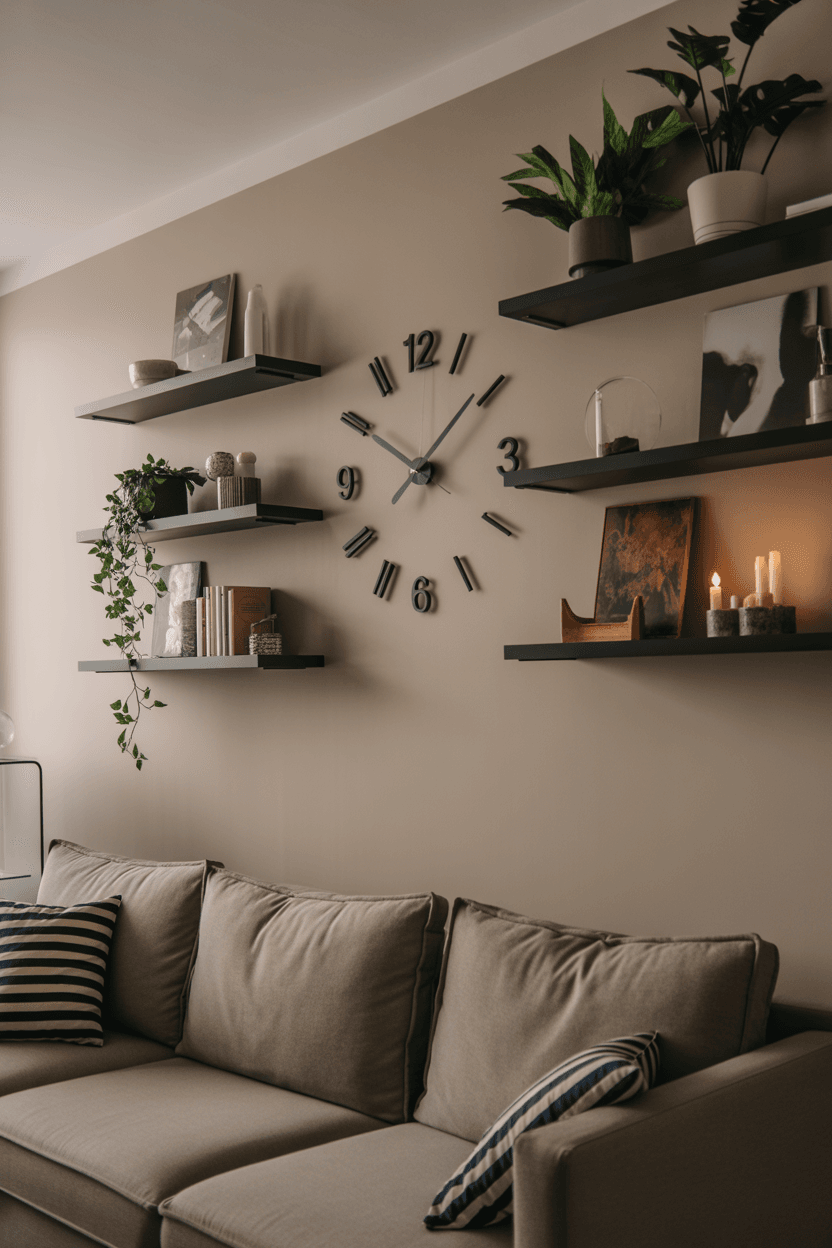 26 Stylish Wall Clock Decor Ideas for Living Rooms