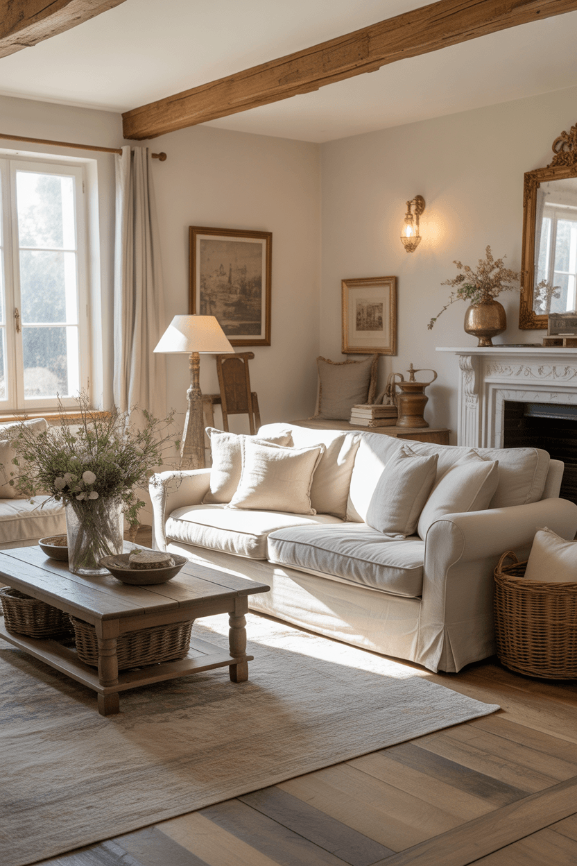 24 French Country Living Room Ideas for Elegant & Cozy Homes