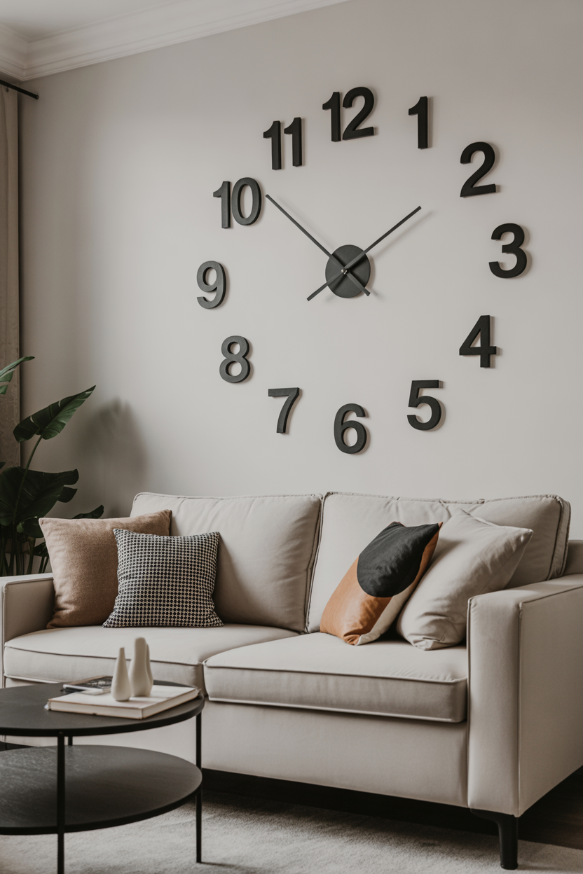 26 Stylish Wall Clock Decor Ideas for Living Rooms