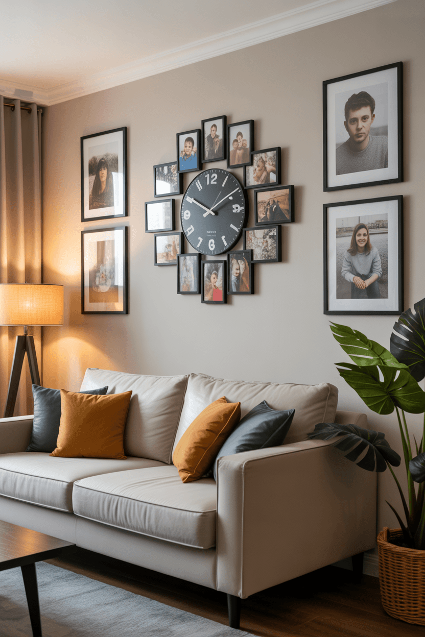 26 Stylish Wall Clock Decor Ideas for Living Rooms