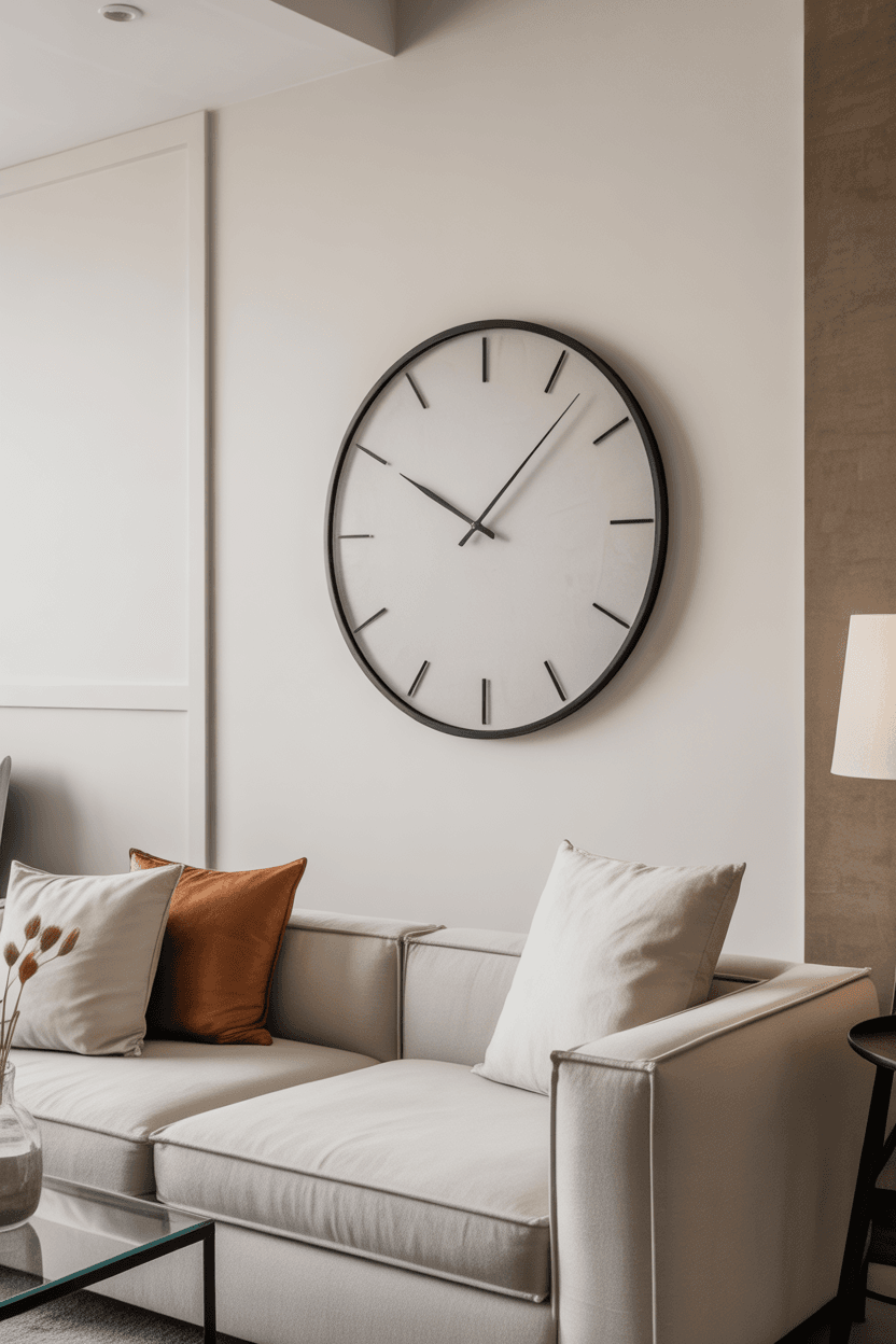 26 Stylish Wall Clock Decor Ideas for Living Rooms