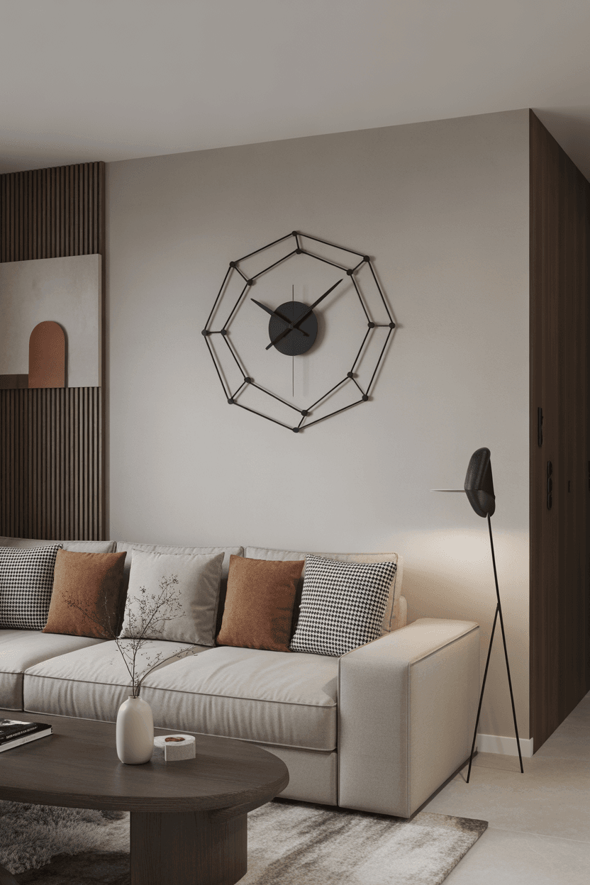 26 Stylish Wall Clock Decor Ideas for Living Rooms