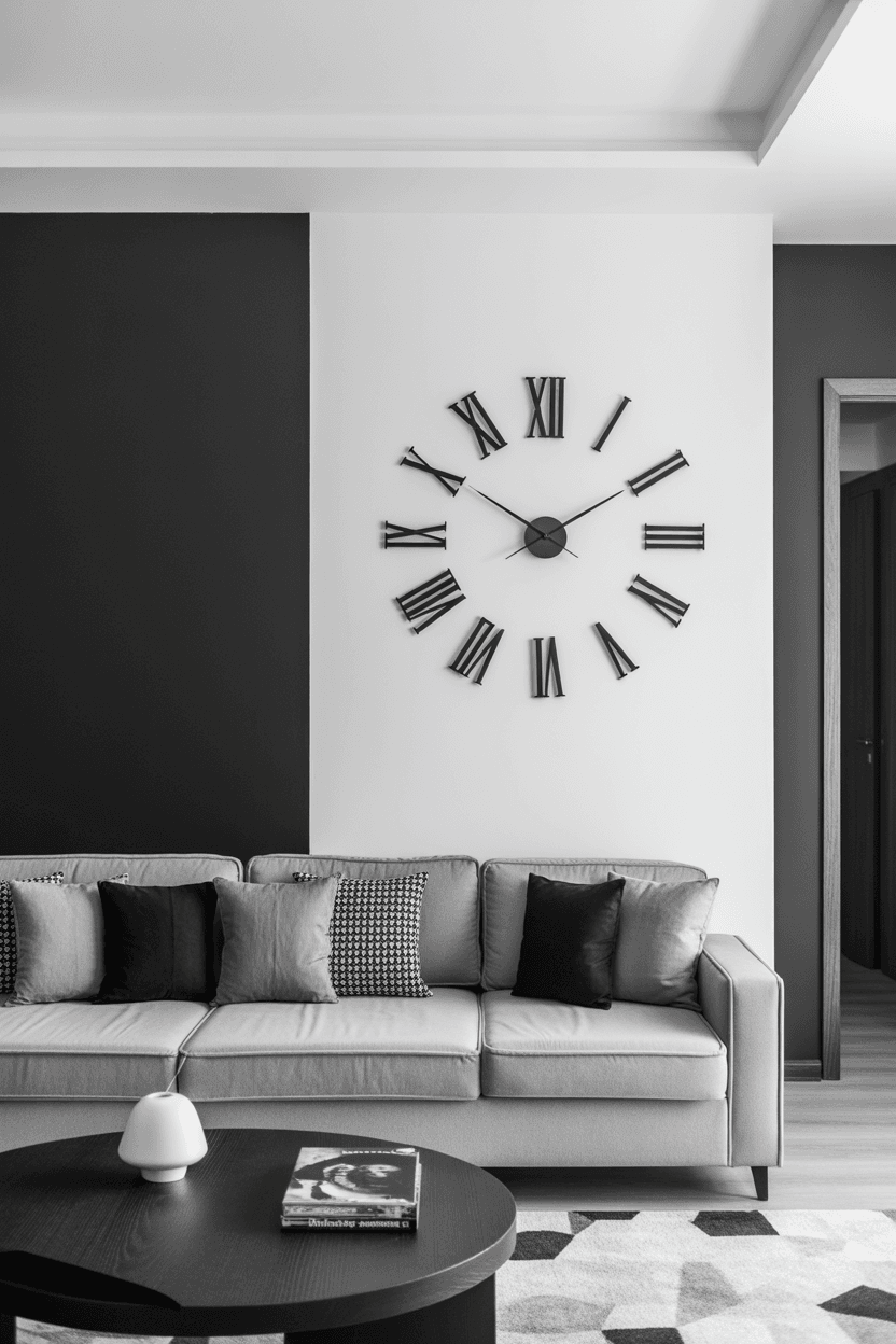 26 Stylish Wall Clock Decor Ideas for Living Rooms