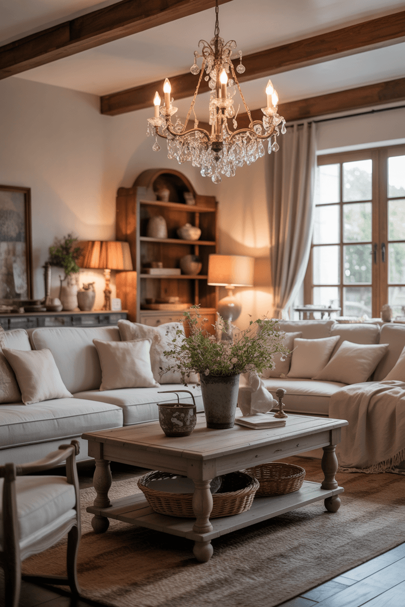 24 French Country Living Room Ideas for Elegant & Cozy Homes