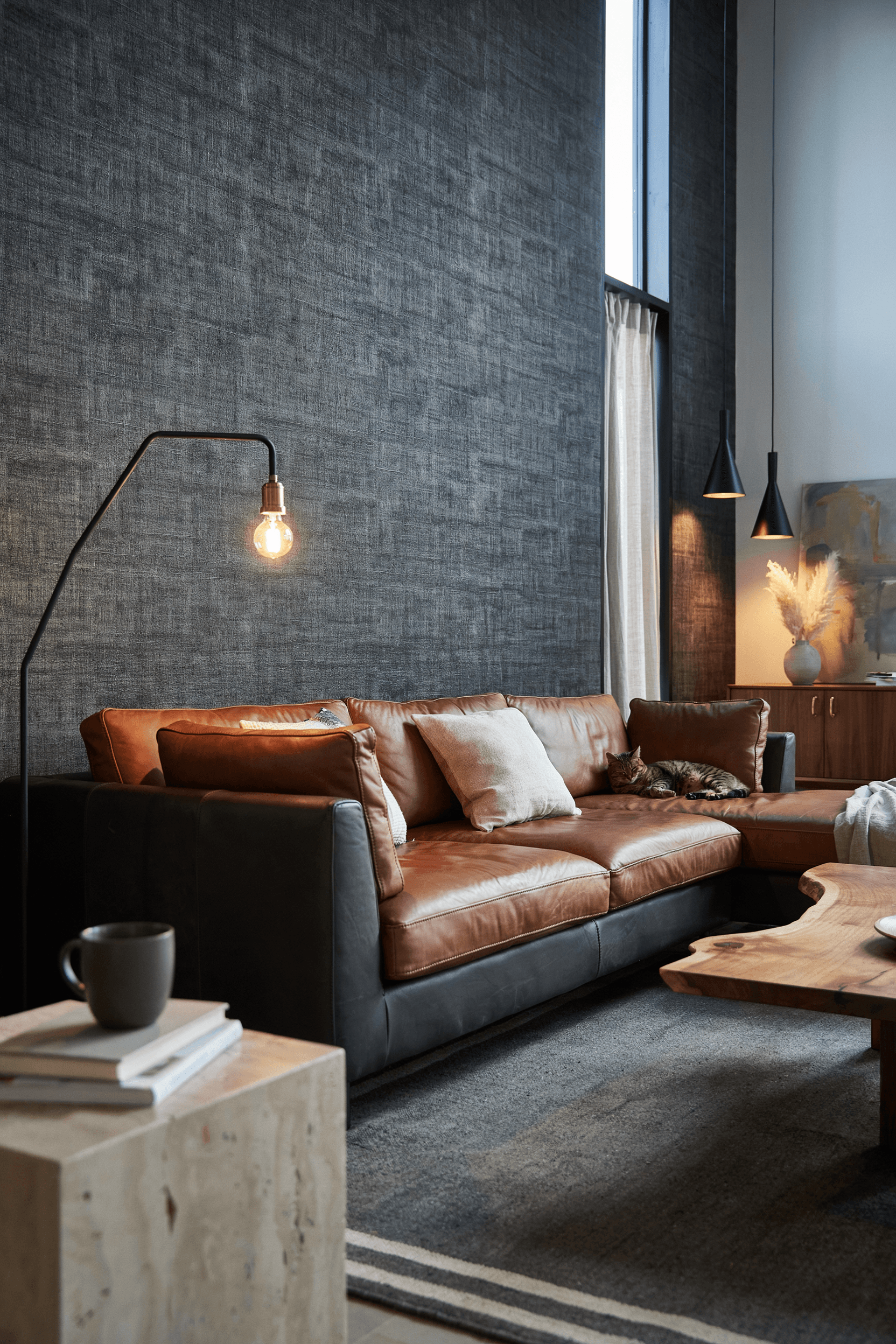 21 Moody Industrial Accent Walls in Living Room Ideas