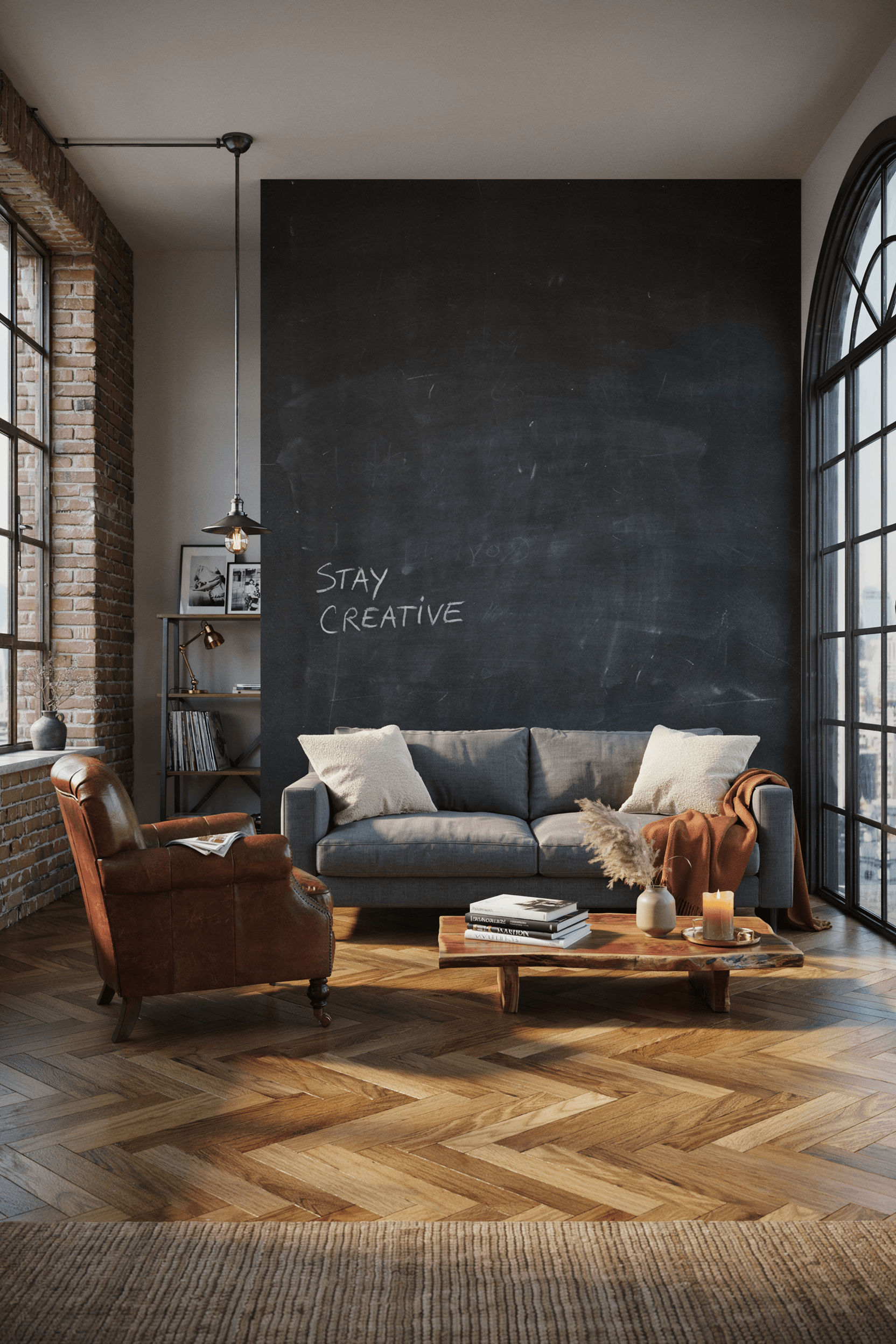 21 Moody Industrial Accent Walls in Living Room Ideas