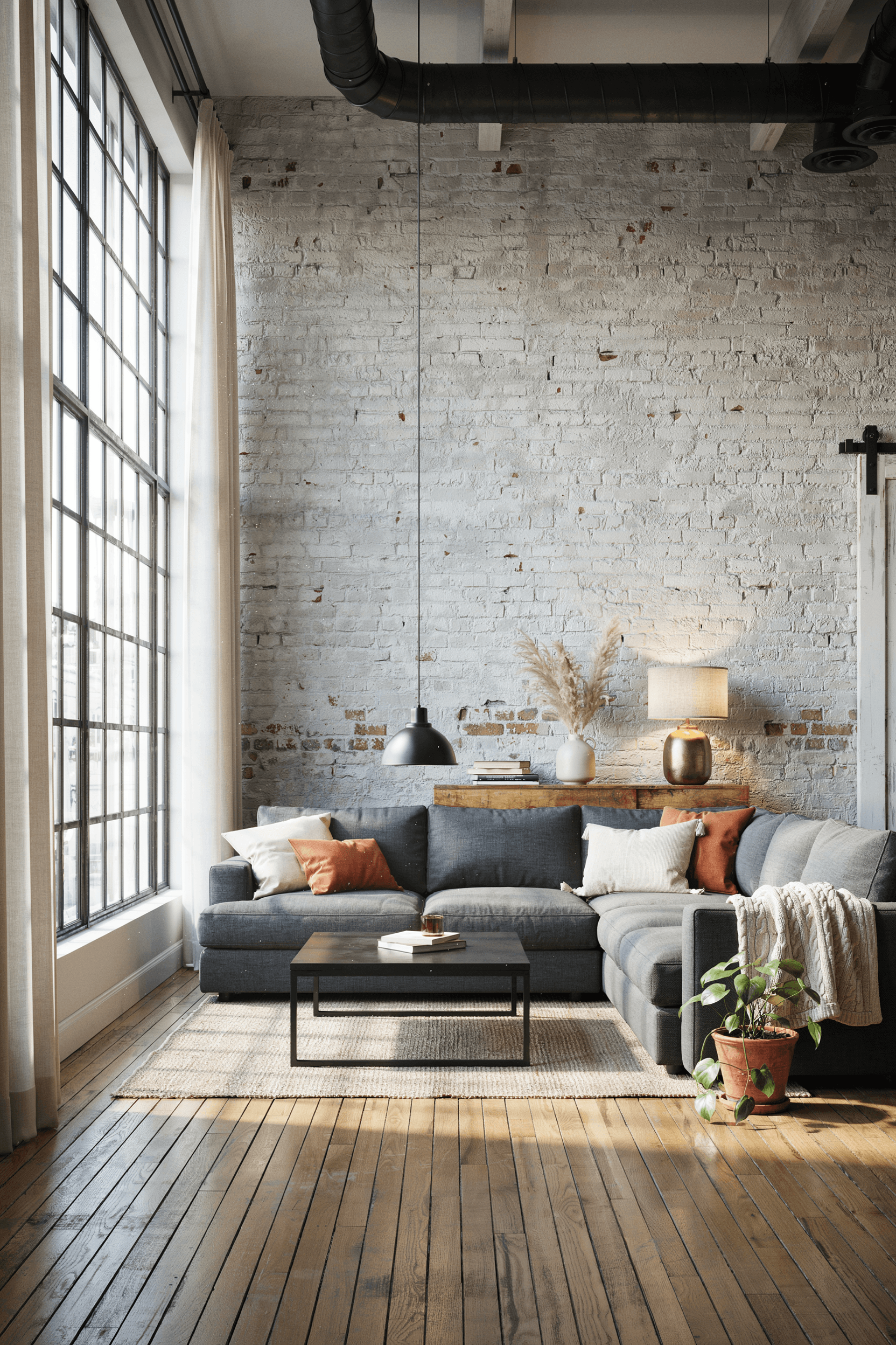 21 Moody Industrial Accent Walls in Living Room Ideas