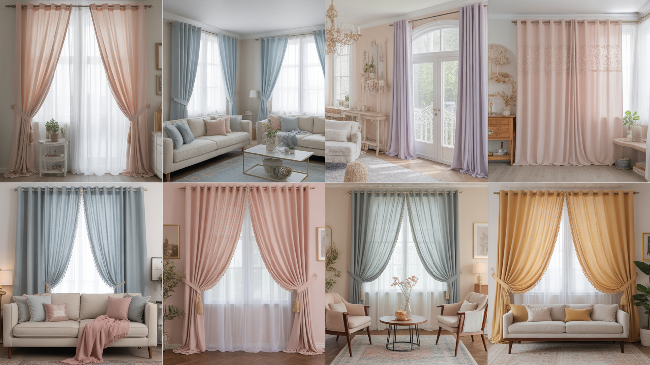 18 Soft Living Room Curtains Ideas for Luxury and Romance