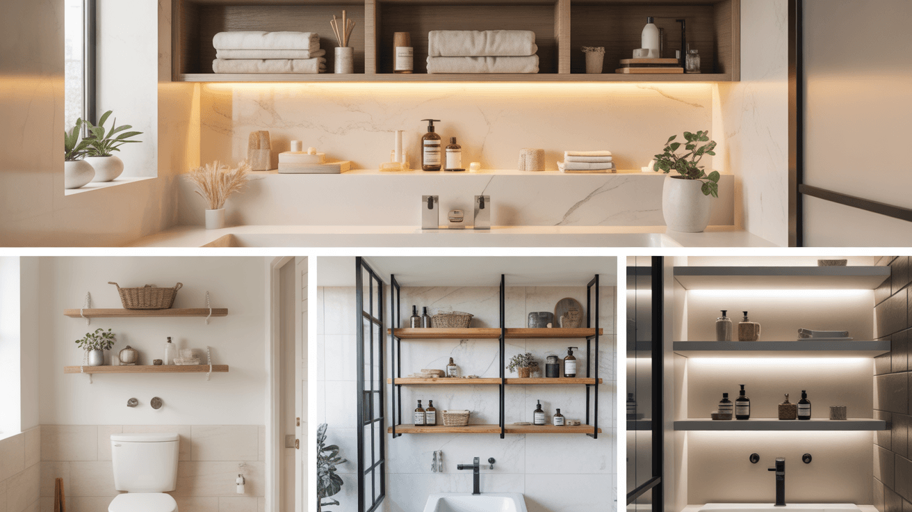 24 Amazing Floating Shelves Bathroom Ideas for Modern Home