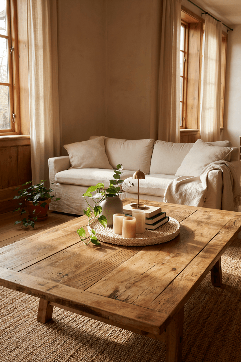 Rustic Reclaimed Wood Coffee Table – home decor idea
