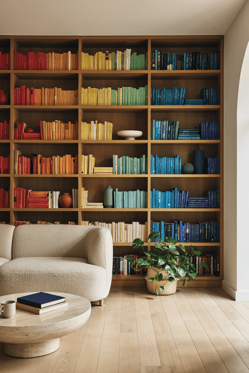 Color-Coded Bookshelf – home decor idea