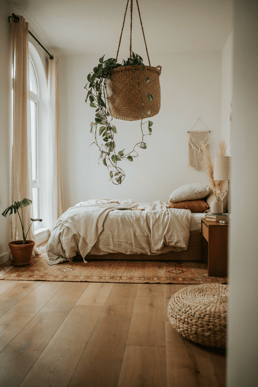 Woven Basket Hanging Planter – home decor idea