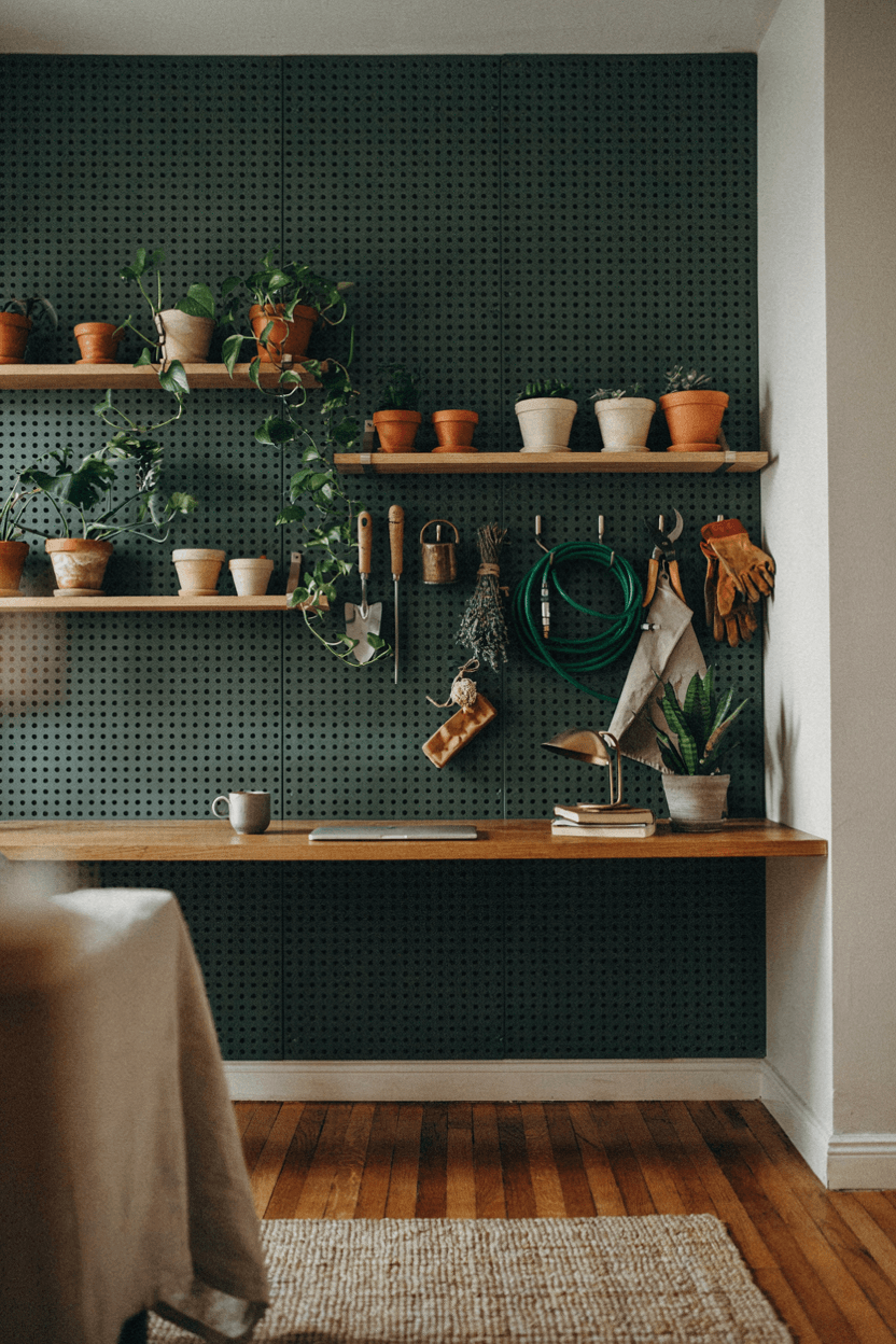 Pegboard Plant Wall – home decor idea