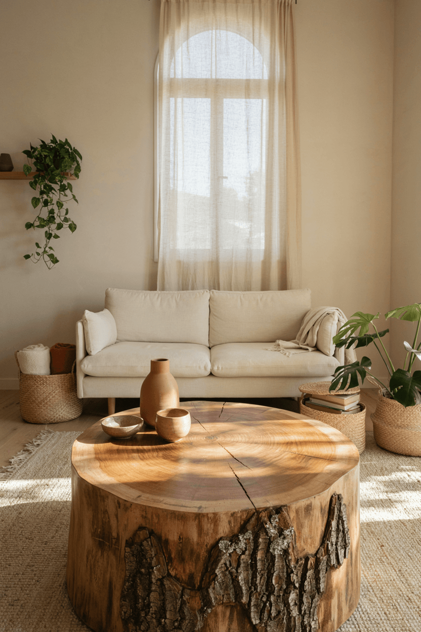 Tree Stump Wood Coffee Table – home decor idea