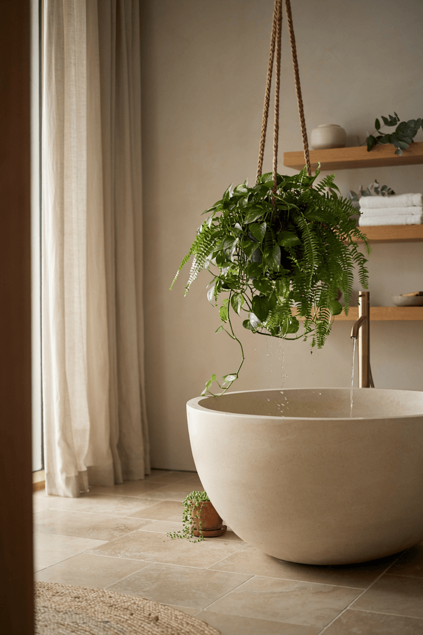 Bathroom Hanging Plant – home decor idea