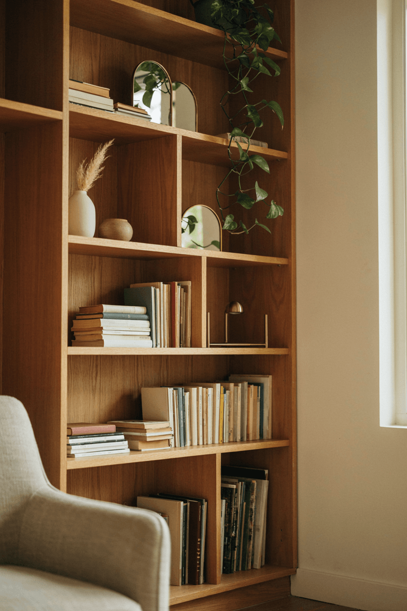 Bookshelf with Mirrors – home decor idea