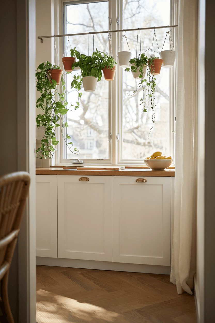 Kitchen Window Hanging Plant – home decor idea