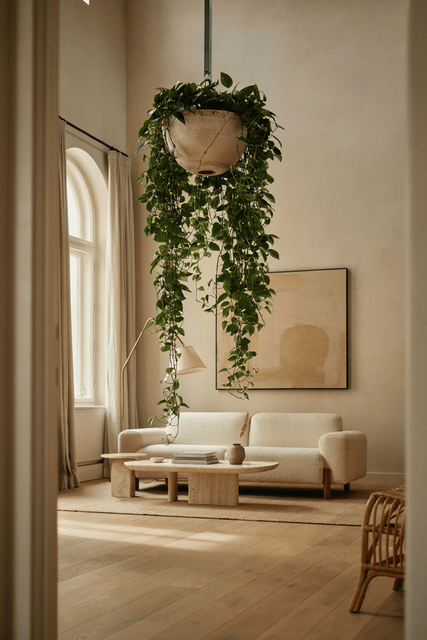 Living Room Statement Hanging Plant – home decor idea
